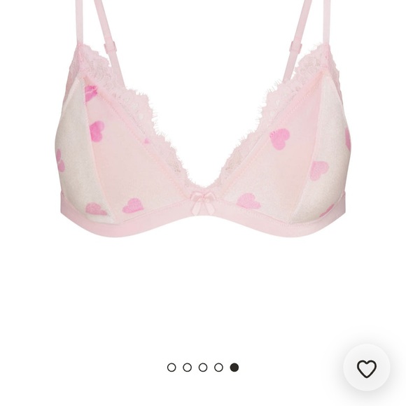SKIMS Pink Heart Print Triangle Bra - Picture 1 of 1